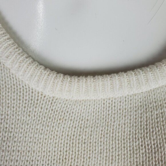 Vintage  80s Embroidered Abstract Line Art Scoop Neck Sweater Measures Medium - Picture 10 of 15